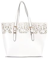 Thumbnail for your product : New Look Black Baroque Laser Cut Trim Tote Bag