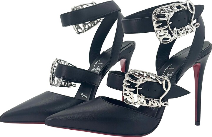 Christian Louboutin New Giddylina 100 Pointed Toe Strappy Stiletto Pumps 37