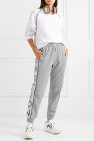 Thumbnail for your product : P.E Nation Easy Run Striped Melange French Cotton-terry Track Pants - Gray