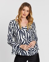 Thumbnail for your product : Wallis Ink Zebra Flute Sleeve Top
