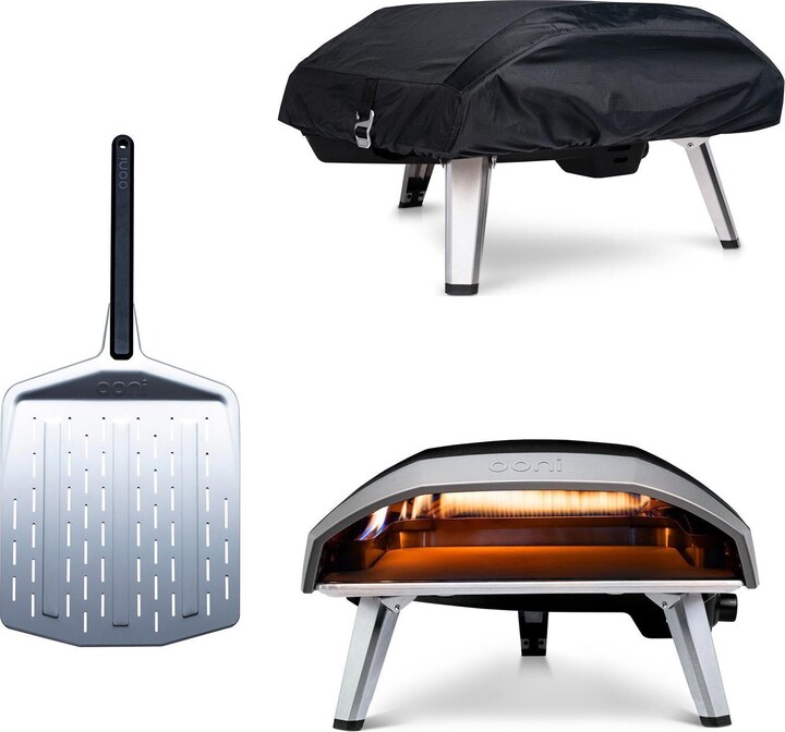 Ooni Koda 16 Propane Portable Outdoor Pizza Oven w/ Cover & Pizza Peel Bundle
