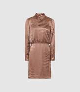 Thumbnail for your product : Reiss EMMA BURNOUT SNAKE PATTERN DRESS Bronze