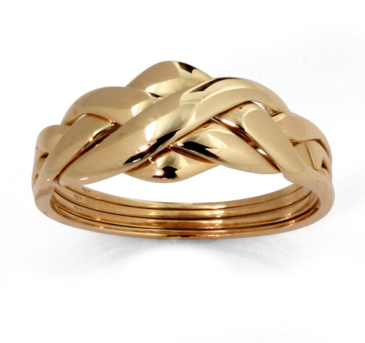 PalmBeach Jewelry 10k Yellow Gold Braided Puzzle Ring