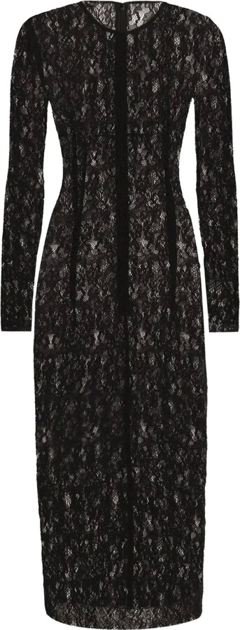 Dolce & Gabbana Floral-Lace Midi Dress