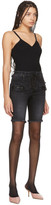 Thumbnail for your product : Unravel Black Denim Lace-Up Cyclist Shorts