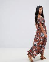Thumbnail for your product : Bardot Sisters Of The Tribe Petite Button Front Dress With High Low Hem
