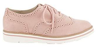 Soda Sunglasses IG04 Women's Lace Up Perforated Wingtip Stitched Oxfords, Color Dusty , Size:10