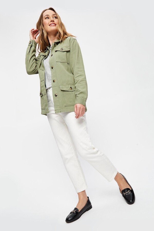 ladies khaki shacket