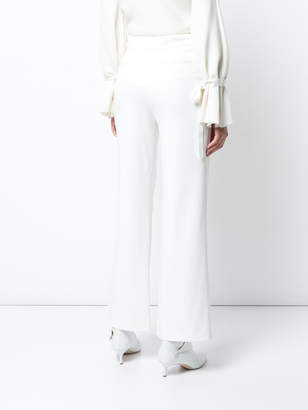 Adam Lippes Stretch cady wide leg cropped trousers