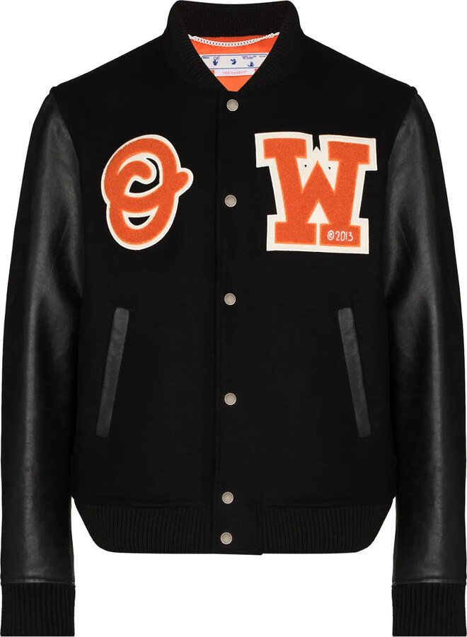 OffWhite LogoPatch Varsity Jacket ShopStyle