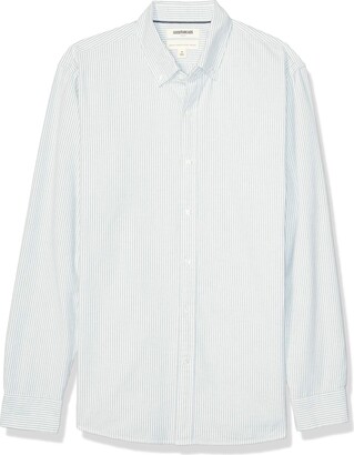 Goodthreads Standard-fit Long-sleeve Striped Oxford Shirt Button Green Bengal US (EU XL-XXL)