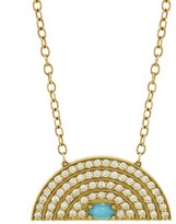 Thumbnail for your product : Andrea Fohrman Medium Diamond and Turquoise Rainbow Yellow Gold Necklace