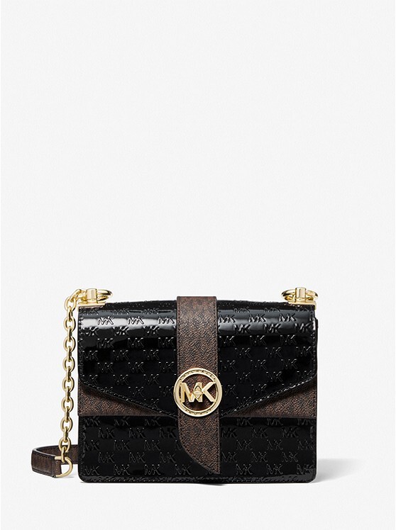 Michael Kors Greenwich Extra-Small Logo Embossed Patent Leather Crossbody  Bag - ShopStyle