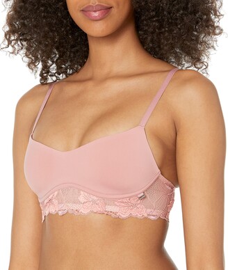 Calvin Klein Invisibles Lightly Lined Retro Bralette Bra Pink Size