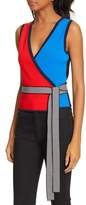 Thumbnail for your product : Diane von Furstenberg Kandy Colorblock Wrap Top