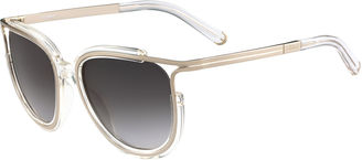 Chloé Jayme Gradient Metal Cat-Eye Sunglasses
