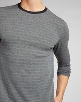 Thumbnail for your product : Express Striped Double Knit Long Sleeve T-Shirt