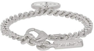 Off-White Off White SSENSE Exclusive Silver Logo Cross Bracelet