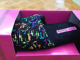 Thumbnail for your product : Betsey Johnson NWB Betsy Johnson Black/White/Pi nk Lantern Neon Scuff Indoor/Outdoor Slippers