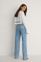 Thumbnail for your product : NA-KD Straight Fit Raw Hem Jeans