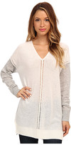 Thumbnail for your product : Rebecca Taylor Long Sleeve V-neck Color Block Pullover