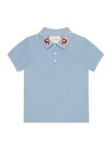 Thumbnail for your product : Gucci Cotton Stretch Pique Polo w/ Embroidered Collar, Size 4-12