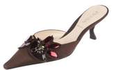 Thumbnail for your product : Prada Embellished Pointed-Toe Mules