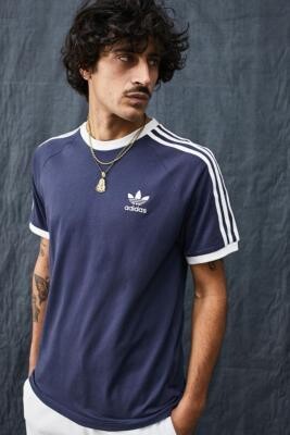 adidas Shadow Navy 3-Stripes T-Shirt - Blue M at Urban Outfitters -  ShopStyle