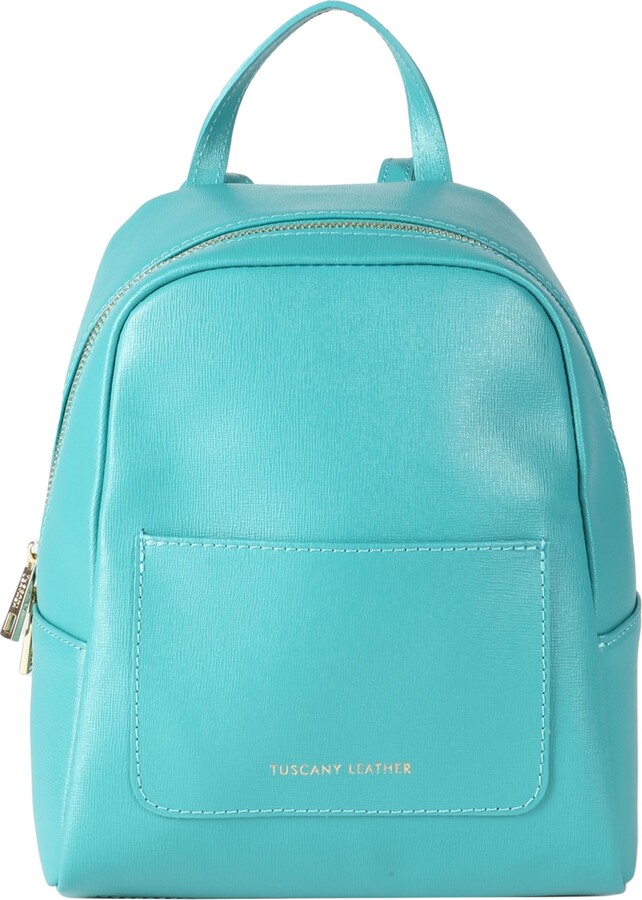 TUSCANY LEATHER Zaino Piccolo In Pelle Da Donna Backpack Turquoise -  ShopStyle