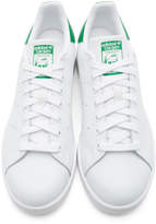 Thumbnail for your product : adidas White and Green Stan Smith Sneakers