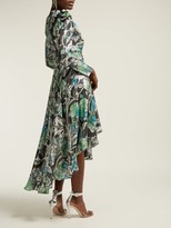 Thumbnail for your product : Diane von Furstenberg Darcey Tiger Lily Print Metallic Wrap Dress - Green Print