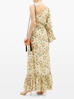 Thumbnail for your product : Borgo de Nor Regina Fil-coupe Floral-print Silk-blend Dress - Yellow Multi