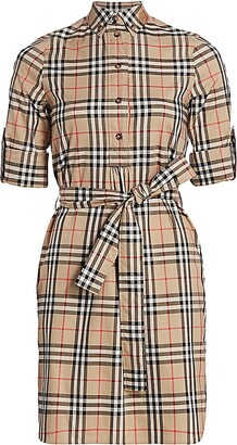 Burberry Women's Giovanna Check Belted Shirtdress - Archive
