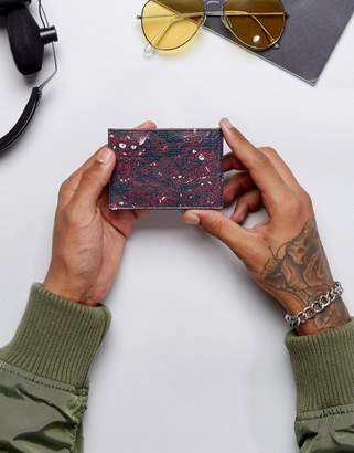 ASOS Leather Card Holder With Dragon Print