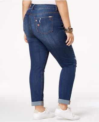 Melissa McCarthy Trendy Plus Size Paint-Splatter Jeans