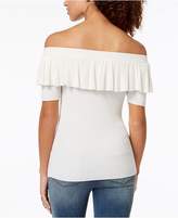Thumbnail for your product : Hooked Up By Iot Juniors' Off-The-Shoulder Flounce Sweater