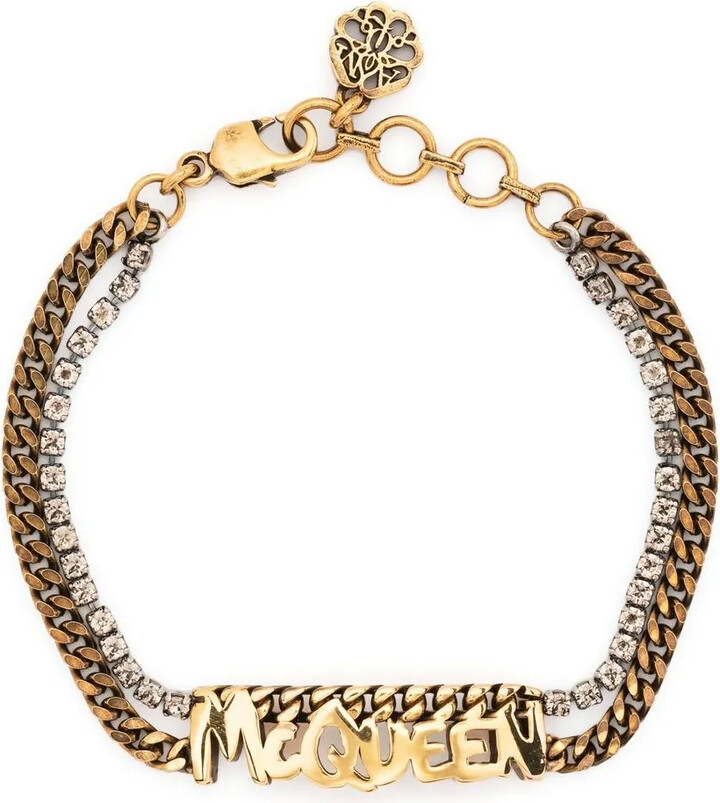 Alexander McQueen Logo-Lettering Chain Bracelet