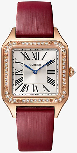 Rose Gold Crwjsa0019 Santos-Dumont Small Model 18ct Rose-Gold, 0.53ct Brilliant-Cut Diamond and Leather Quartz Watch 1 Size