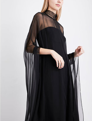Valentino Cape-back silk-chiffon gown