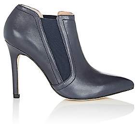 Halston WOMEN'S WENDY LEATHER ANKLE BOOTS-NAVY SIZE 9