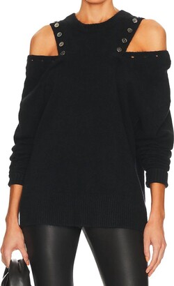 Marissa Webb Braxton Double Button Sweater In Black