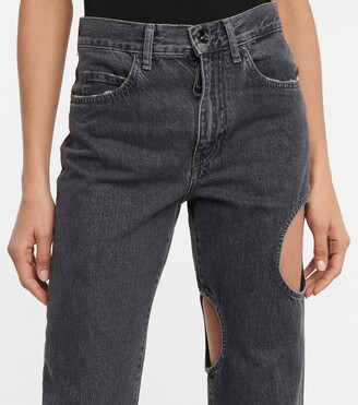 Off-White Cutout high-rise straight jeans