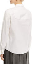 Thumbnail for your product : RED Valentino Long-Sleeve Button-Front Stretch-Poplin Bib Shirt