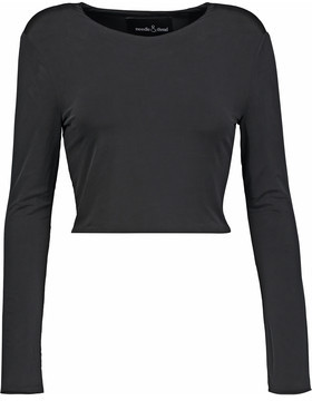 Needle & Thread Heritage Cropped Stretch-Jersey Top