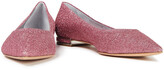 Thumbnail for your product : Casadei Glittered Woven Point-toe Flats