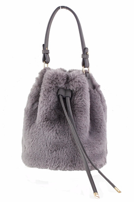 Street Level Fur Bucket Bag