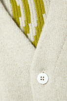 Thumbnail for your product : The Elder Statesman Block & Spiral Intarsia Cashmere Cardigan - Off-white
