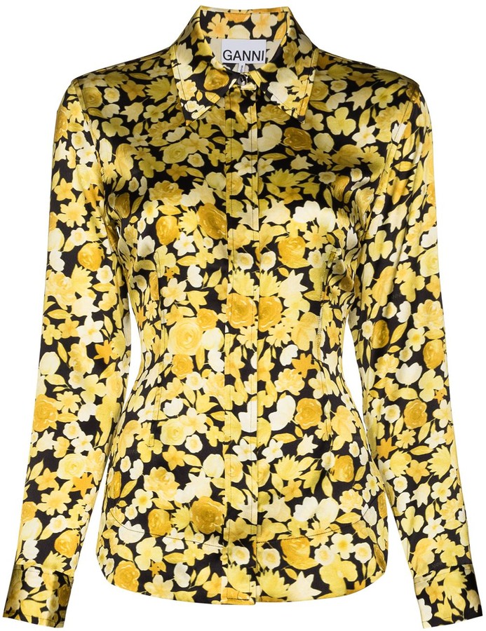 ganni yellow top