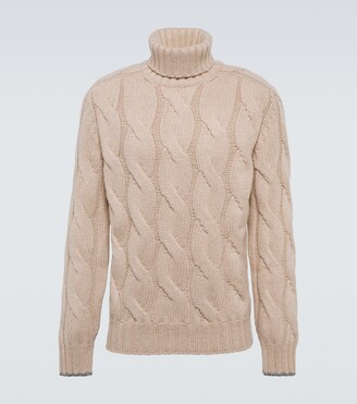 Brunello Cucinelli Cable-knit cashmere turtleneck sweater