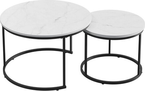 DexmalleNestingCoffeeTableSetof2withSturdyMetalFrame